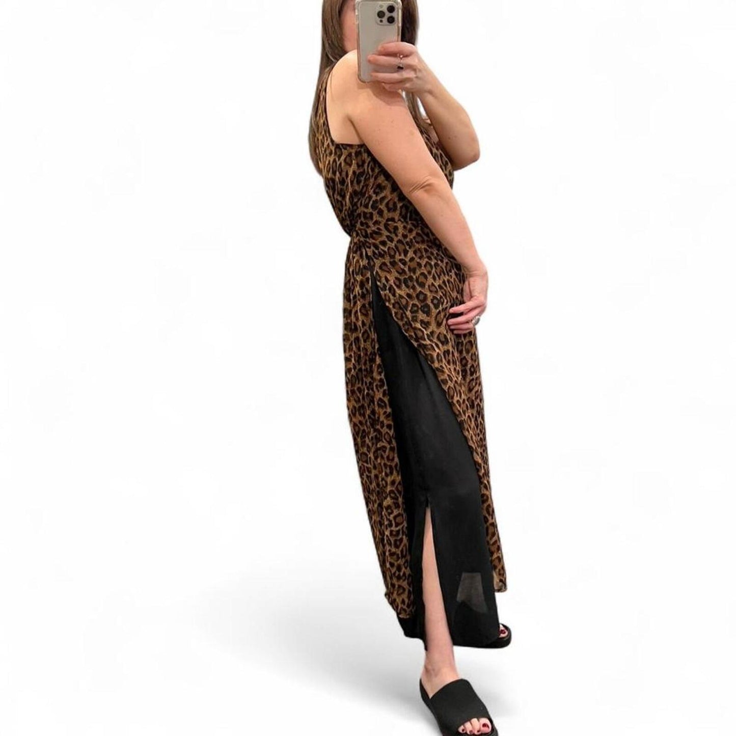 Vintage 90’s Leopard Maxi Overlay Dress