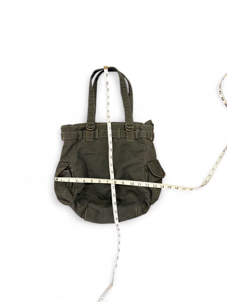 Y2K Olive Green Utility Cargo Tote Bag