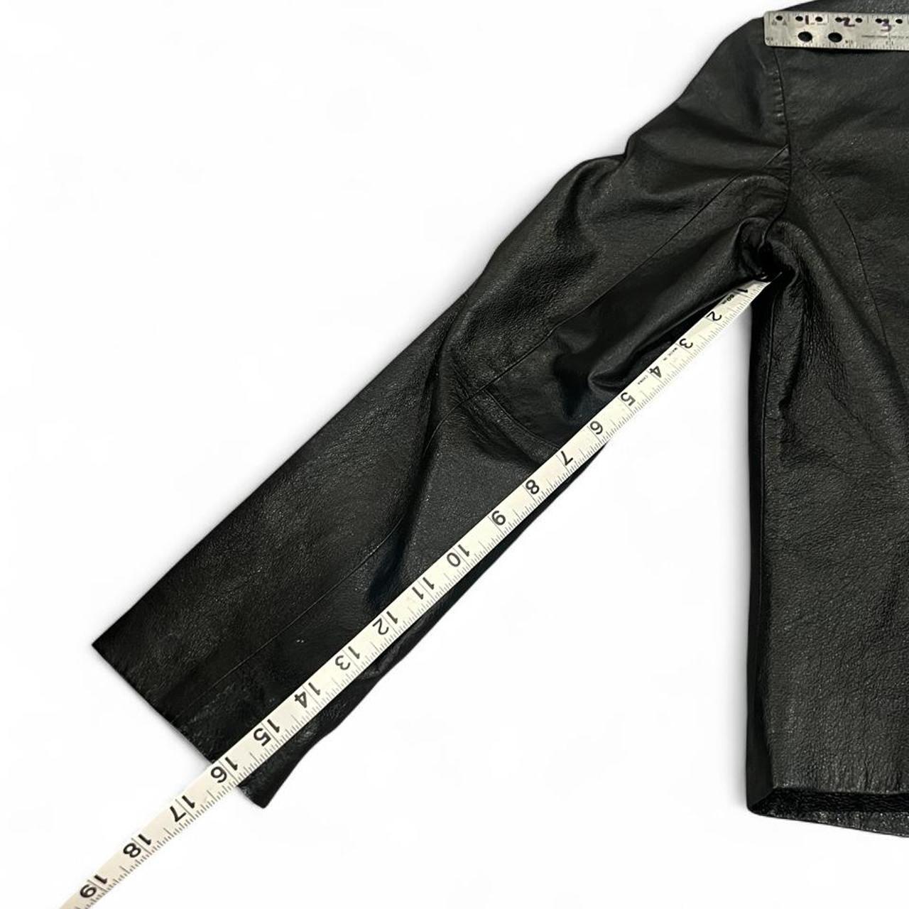 Vintage Black Genuine Leather Zip Jacket | Minimal Y2K Moto