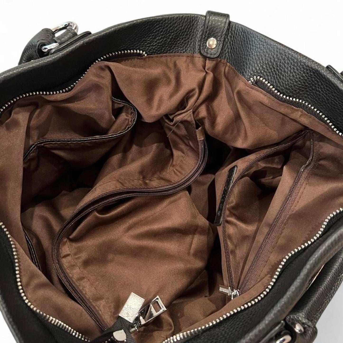 Black Pebbled Leather Slouchy Tote Bag Oversized Shoulder Crossbody Purse