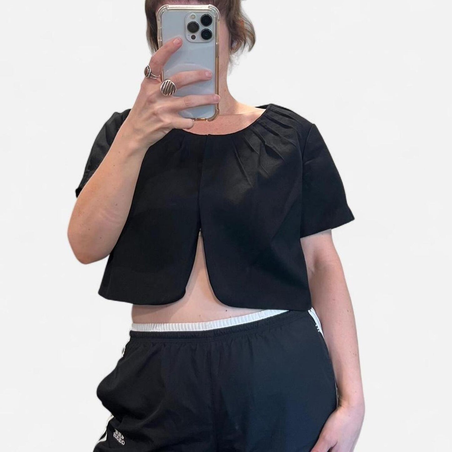 Y2K Black Cropped  Going Out Top