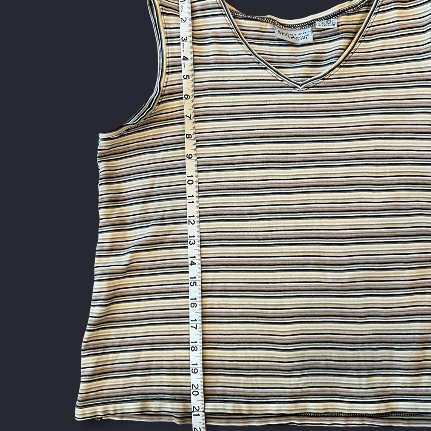 Vintage Y2K Striped V Neck Tank Top Tee