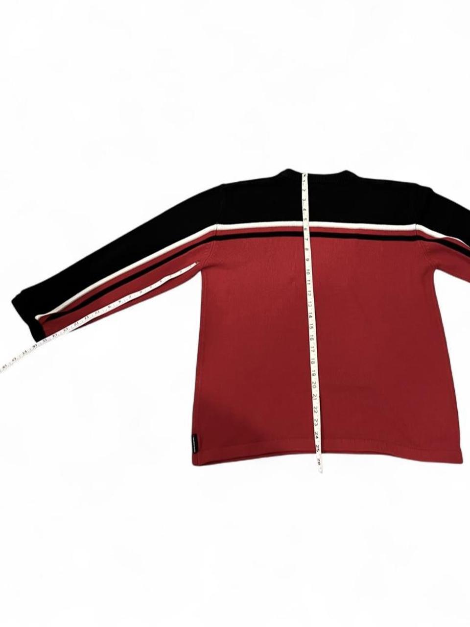 Vintage Y2K Skater Red & Black Striped Knit Sweater Oversized