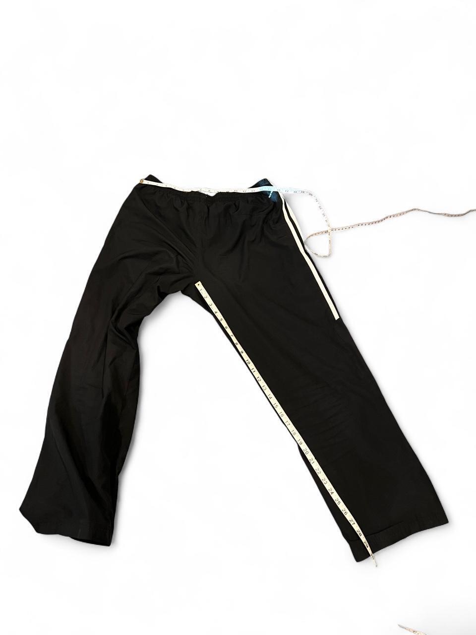 Adidas Black 3 Stripe Track Pants Zip Hem Y2K Wide Leg