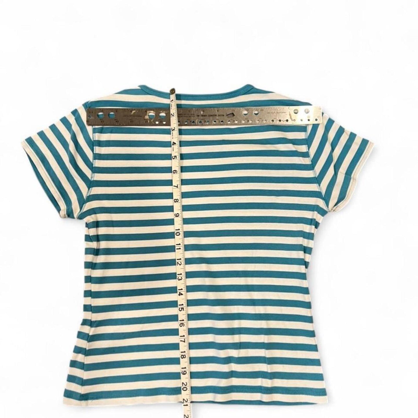 Y2K Blue Stripe Baby Tee Skater Surf Indie Sleaze Top