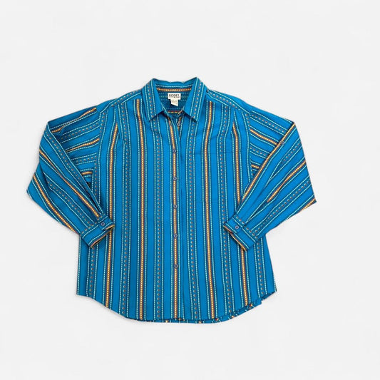 Vintage 90’s Koret City Blues Teal Striped Button Down