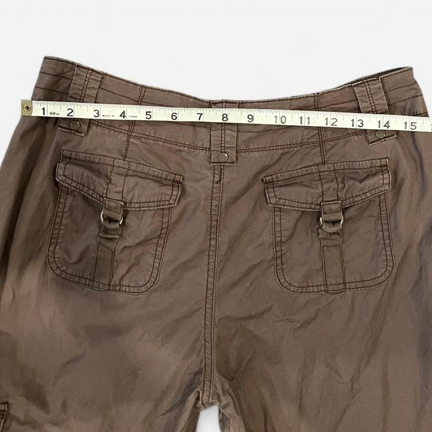 Y2K Brown Cargo Capri Pants