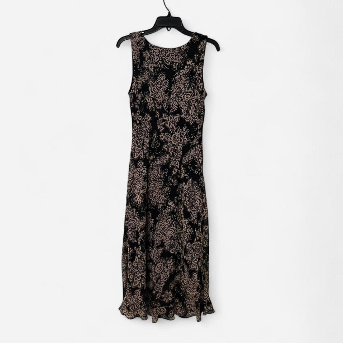 Vintage 90’s Black Floral Midi Dress