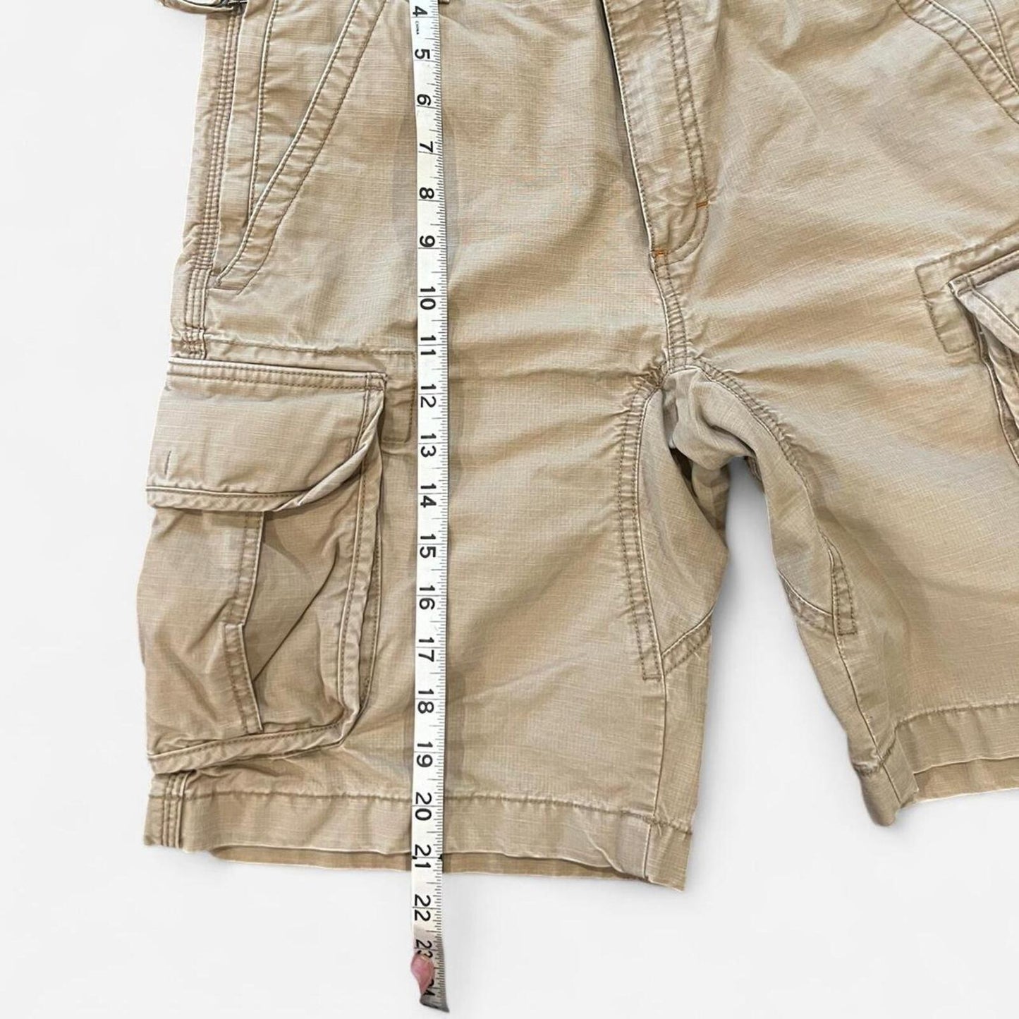 Vintage Y2K Khaki Cargo Shorts Utility Baggy Fit