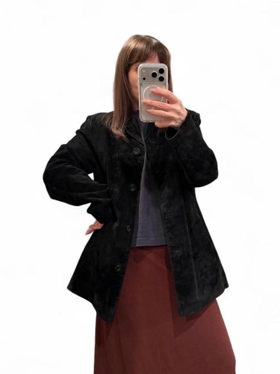 Vintage Black Suede Leather Jacket