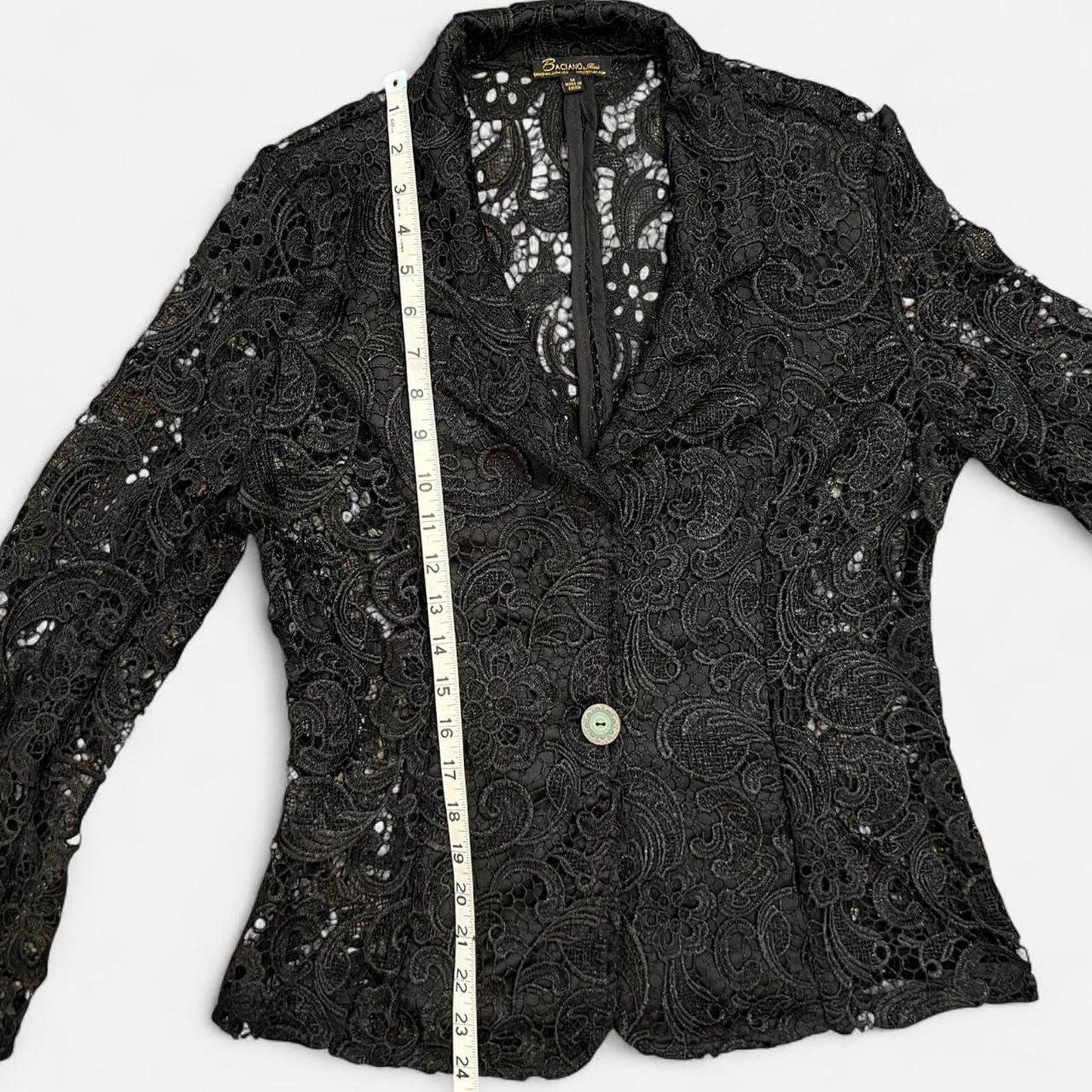 Y2K Vintage Black Lace Blazer Blouse