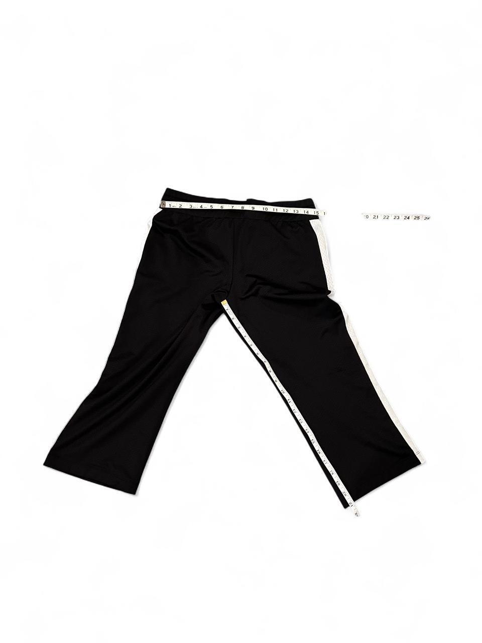 Y2K Black Side Stripe Cropped Track Pants XS