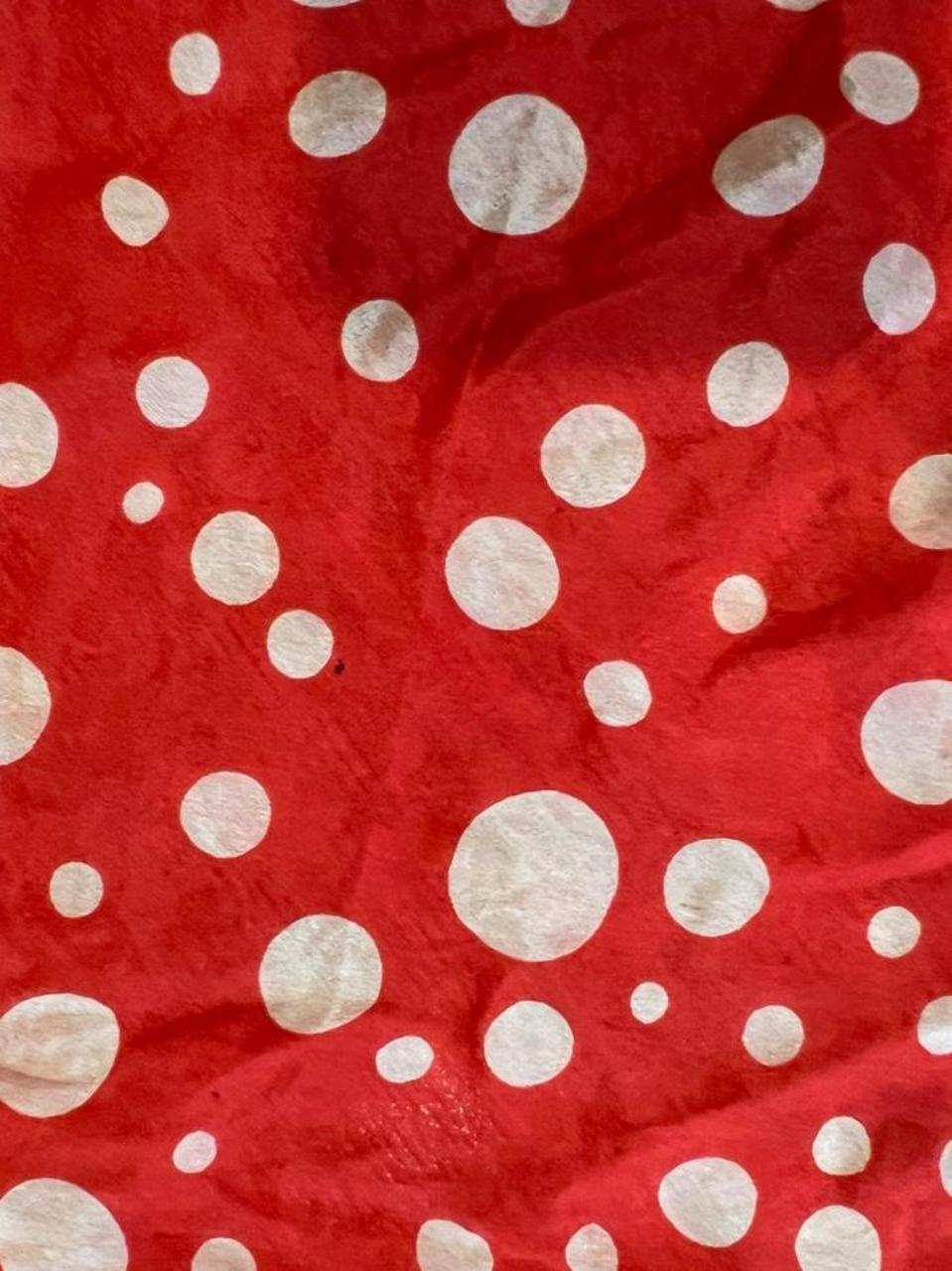 Vintage Red Polka Dot Silk Hair Scarf Bandana