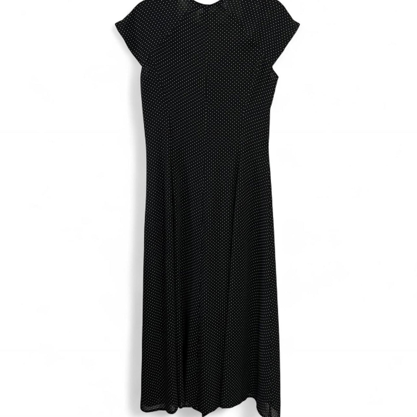 Vintage Polka Dot Button Midi Dress