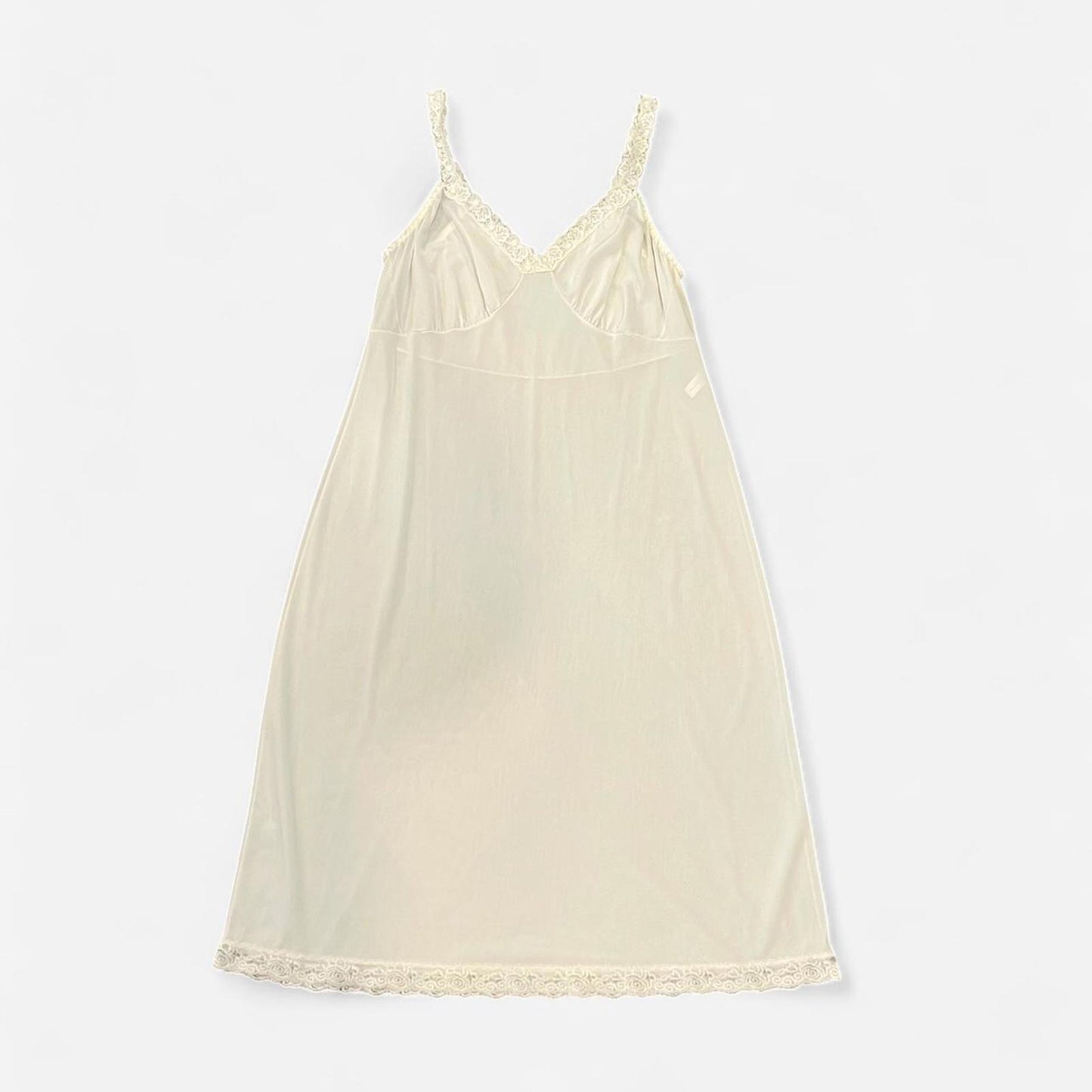 Vintage 90’s White Lace Trim Slip Dress