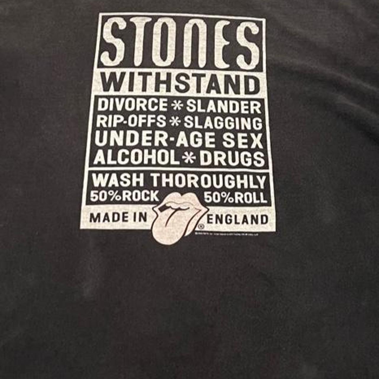 Vintage Y2K Rolling Stones Band Tee Black Faded Graphic T Shirt