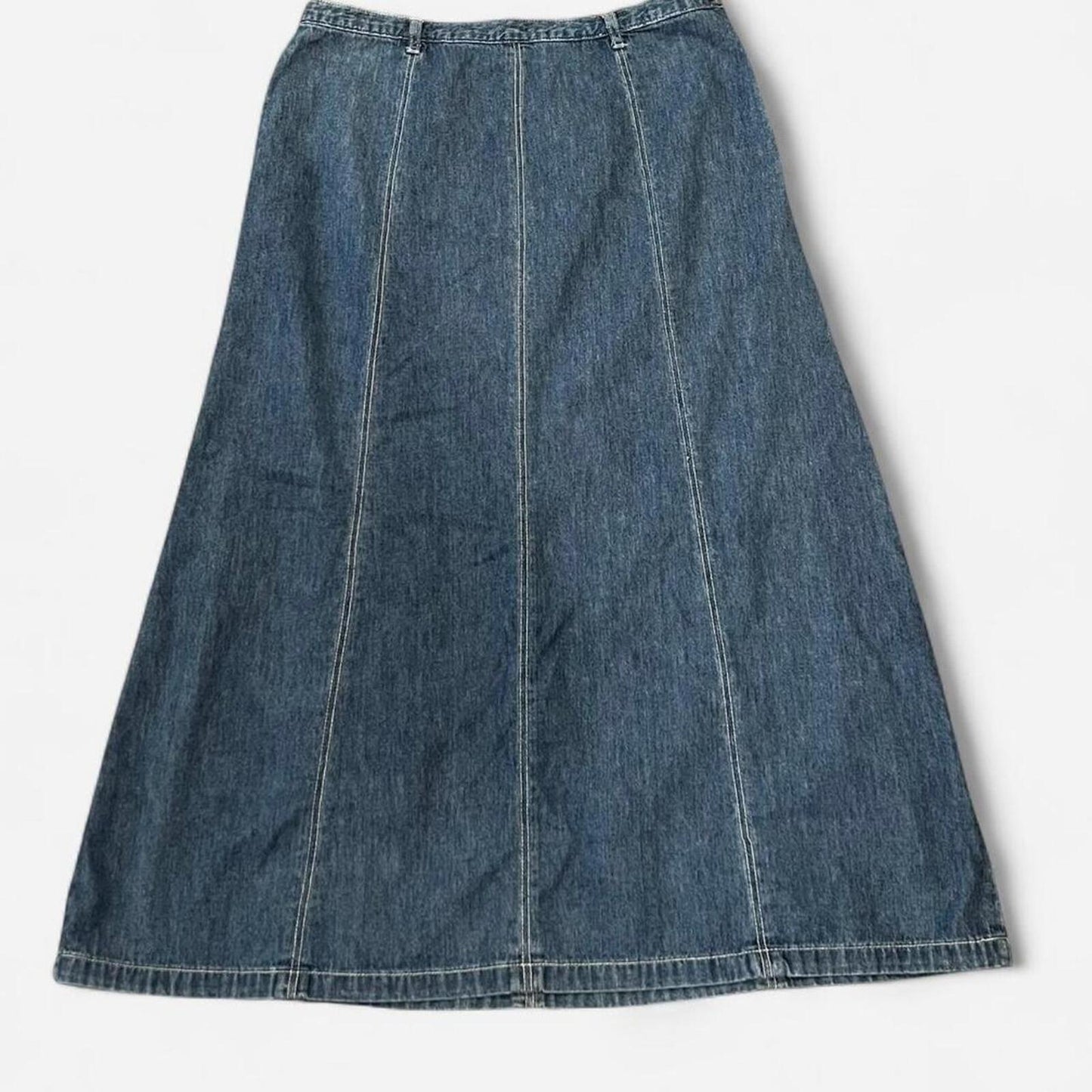 Vintage Y2K Denim Maxi Skirt A-Line