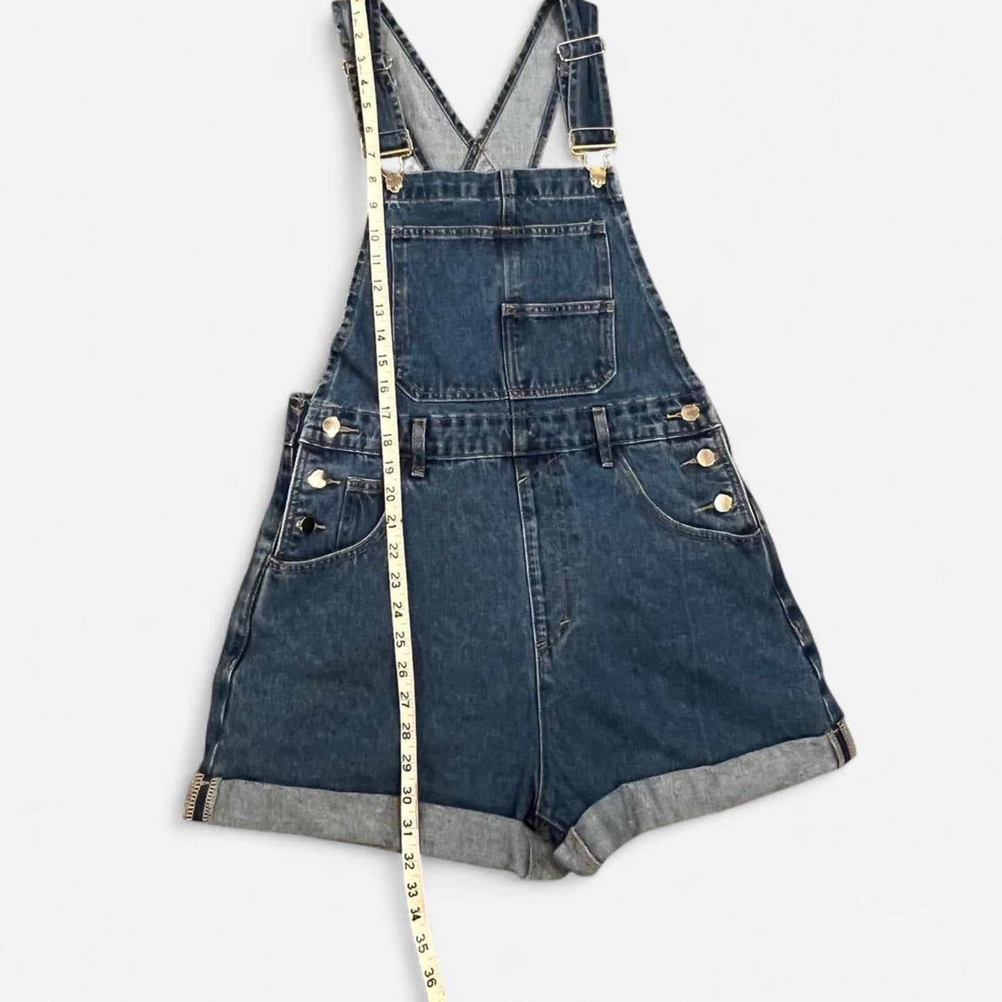 Y2K Denim Overall Shorts Carpenter Style Small