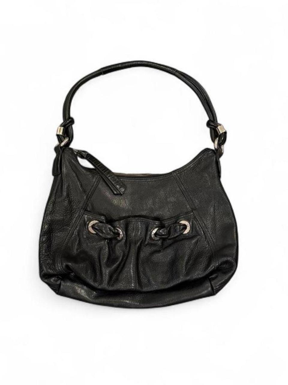 Vintage Y2K Black Leather Slouchy Hobo Shoulder Bag