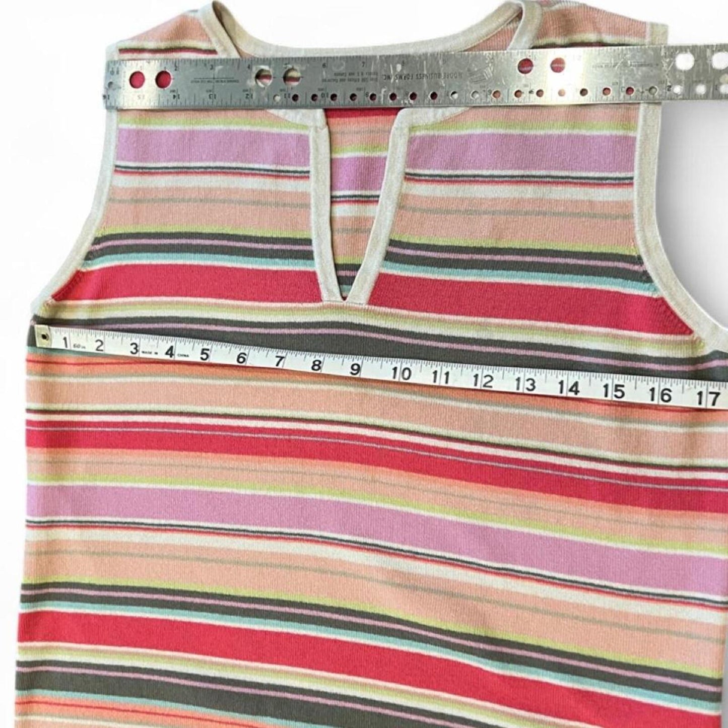 Vintage Y2K Pink Stripe Knit Tank Top