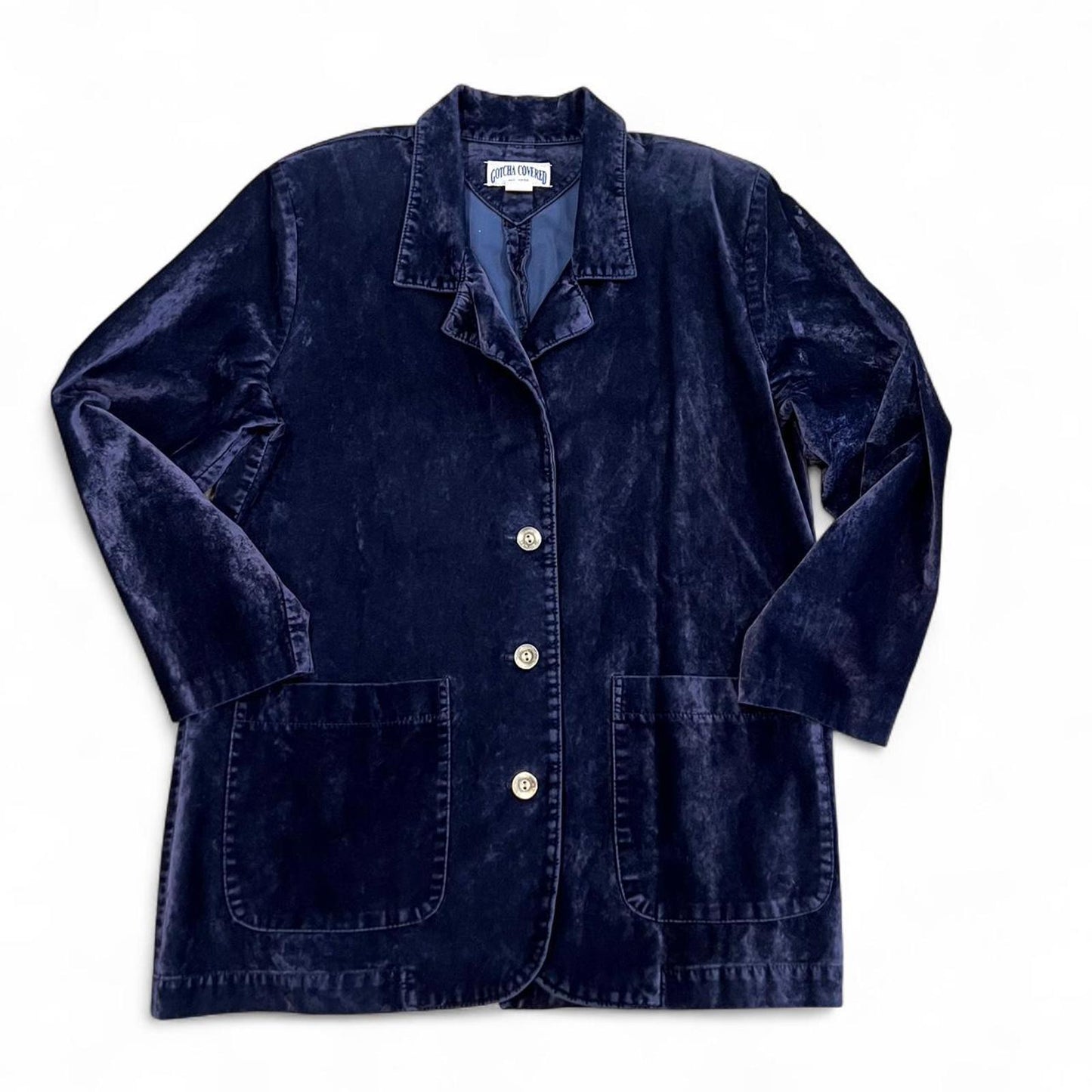Vintage Navy Velvet Blazer Jacket M