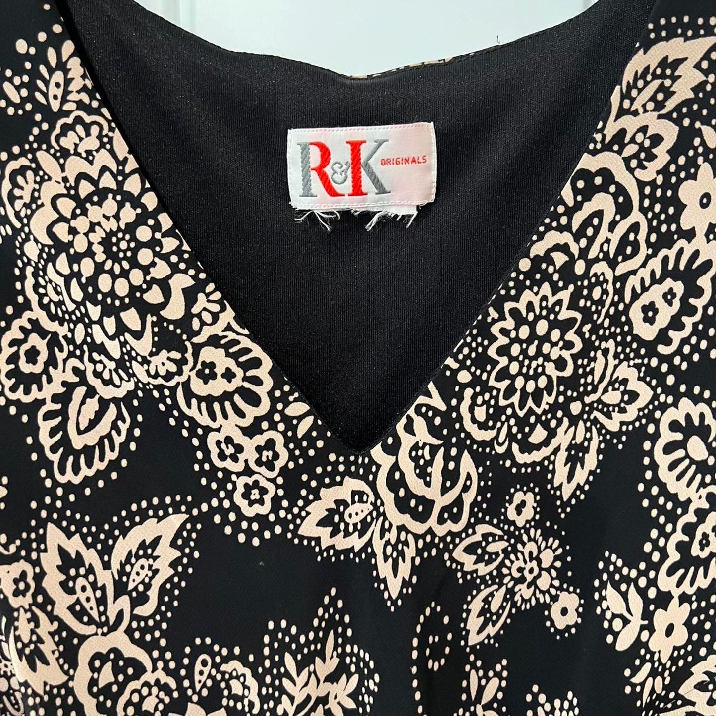 Vintage 90’s Black Floral Midi Dress