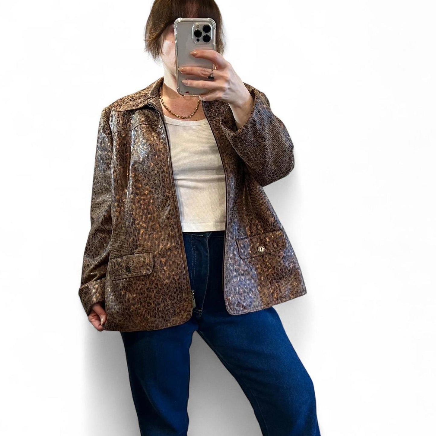 Vintage Y2K Snakeskin Print Jacket