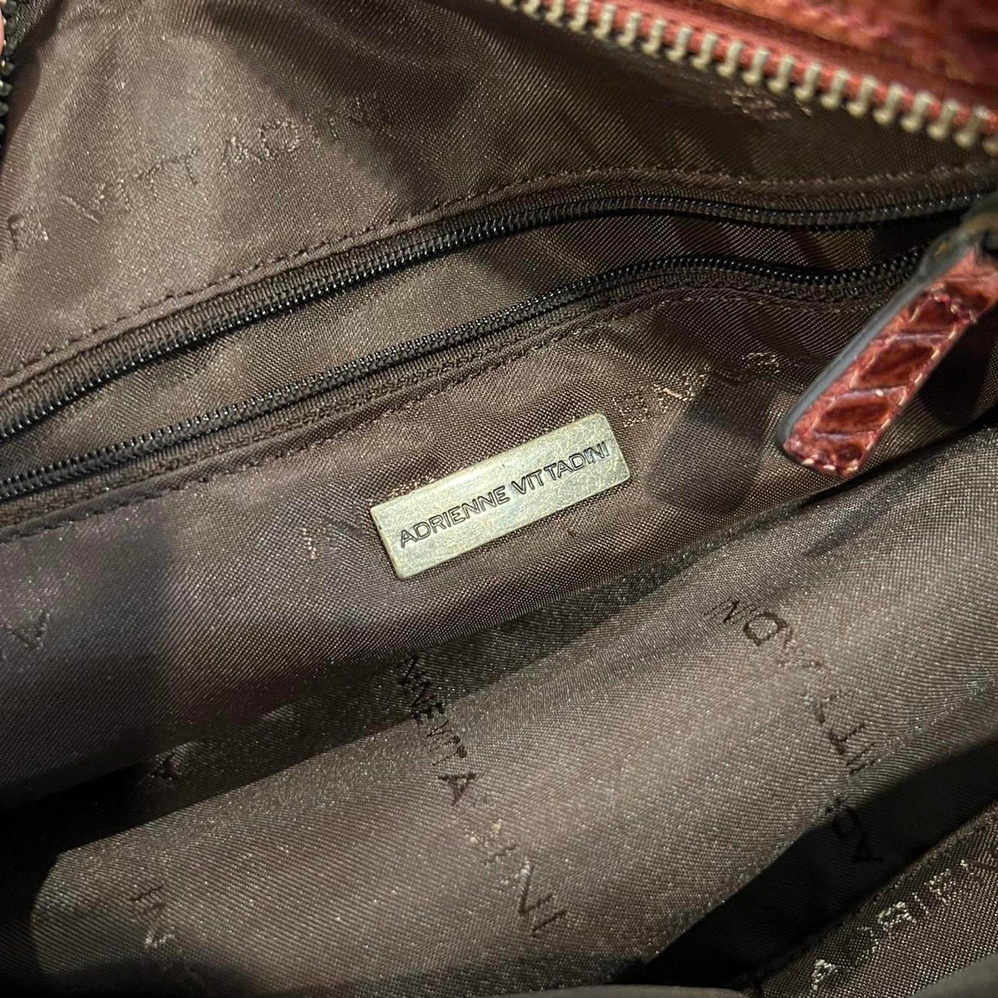 Vintage 2000s Croc Embossed Leather Satchel