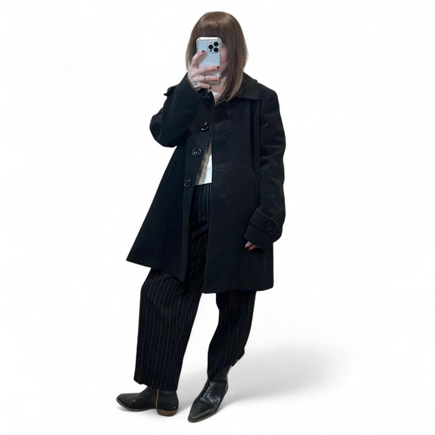 Y2K Black Wool Coat