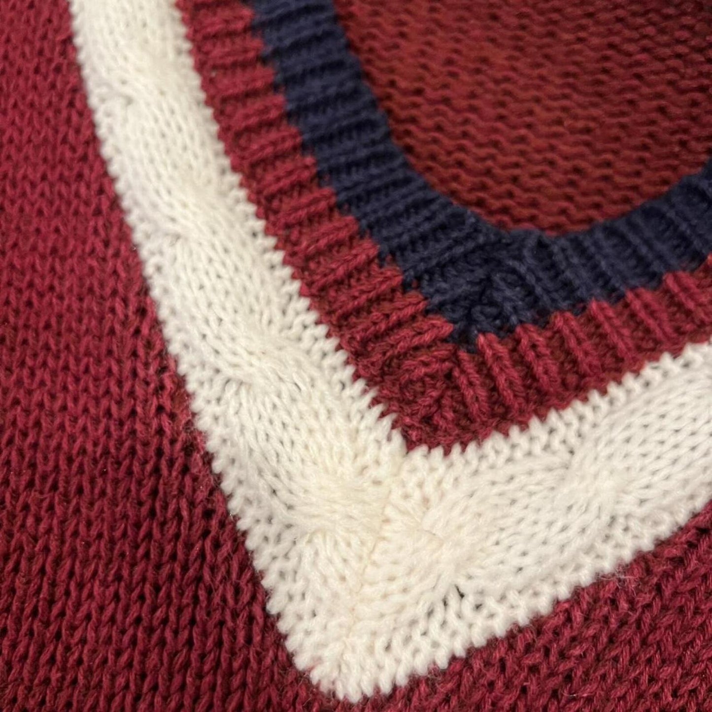 Vintage 90s Preppy Cricket V-Neck Sweater