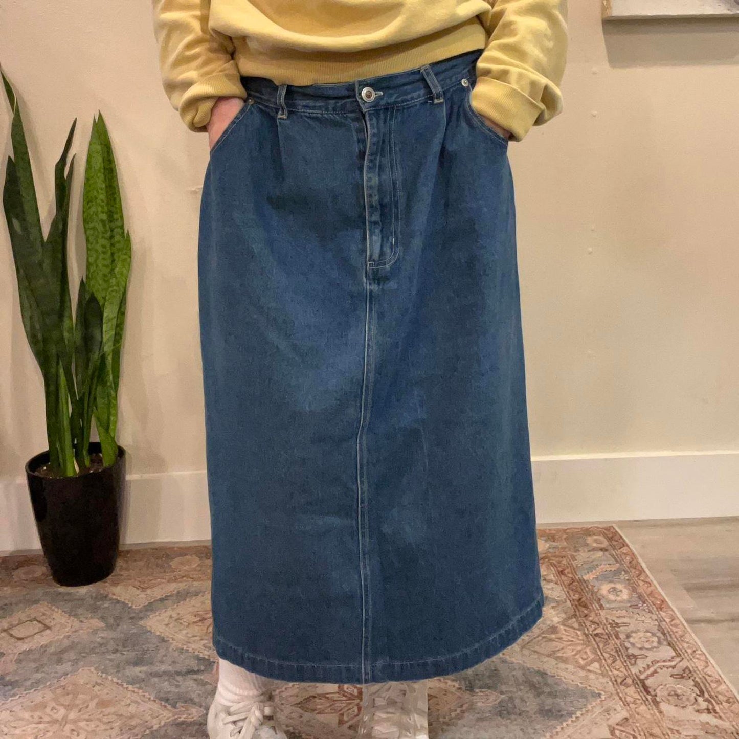 Vintage Denim Midi Skirt