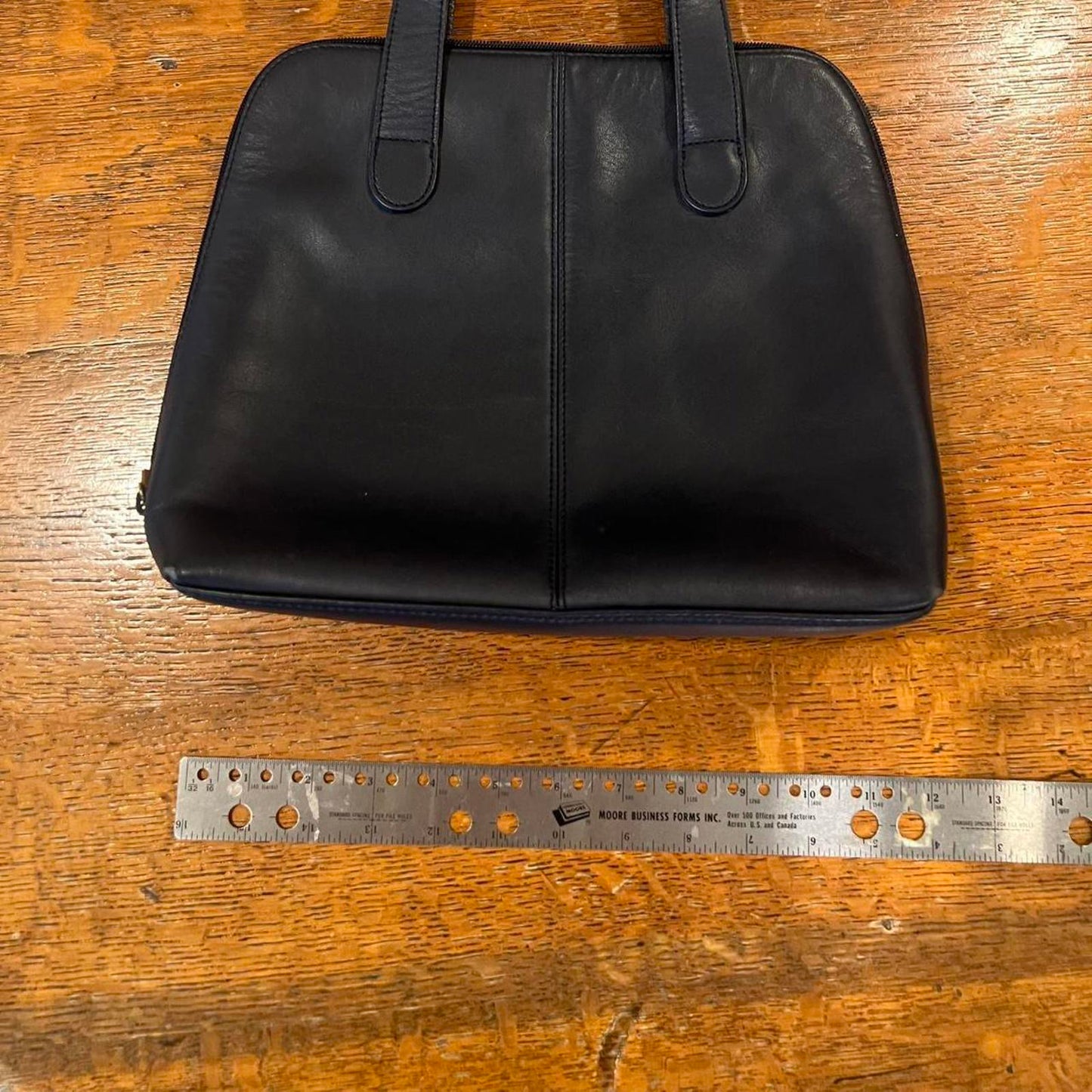 Vintage Dark Navy Leather Tote Bag