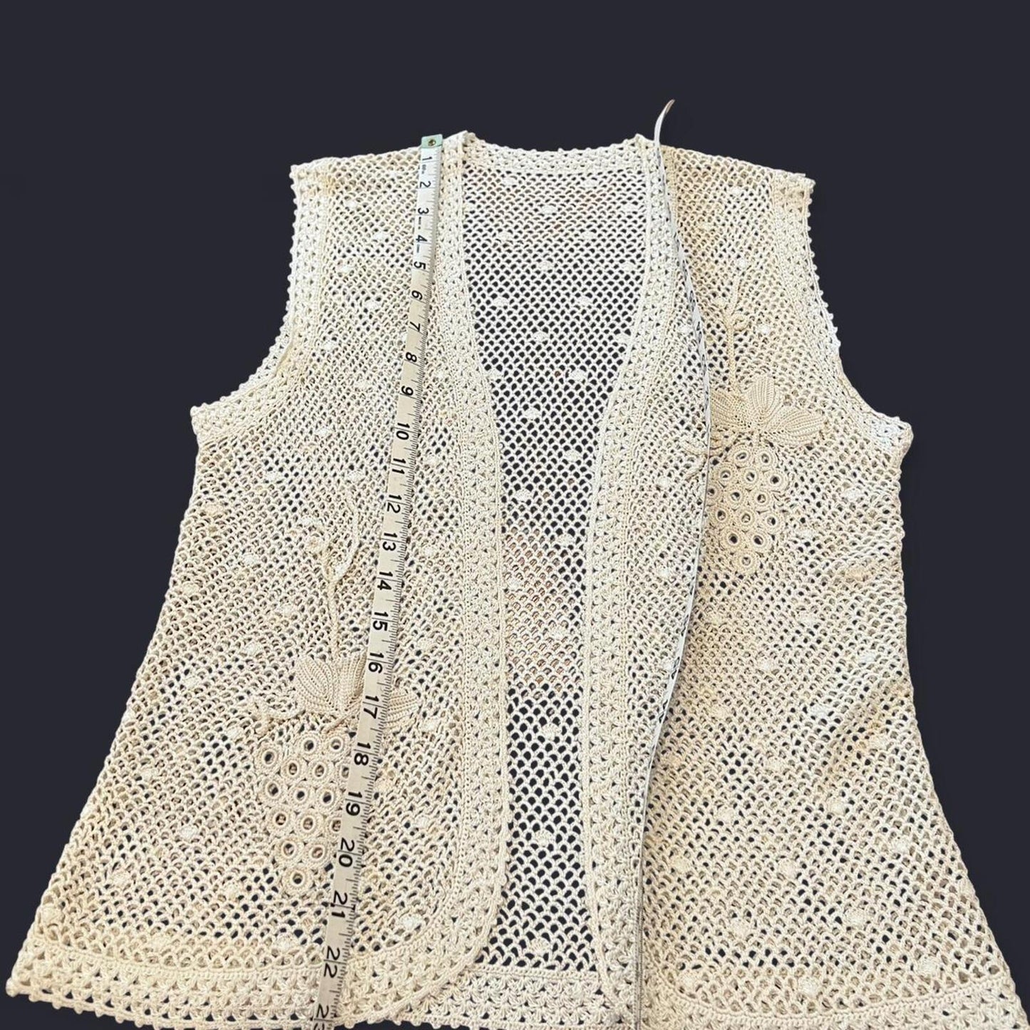 Vintage 90s Y2K Crochet Vest Lace Tank