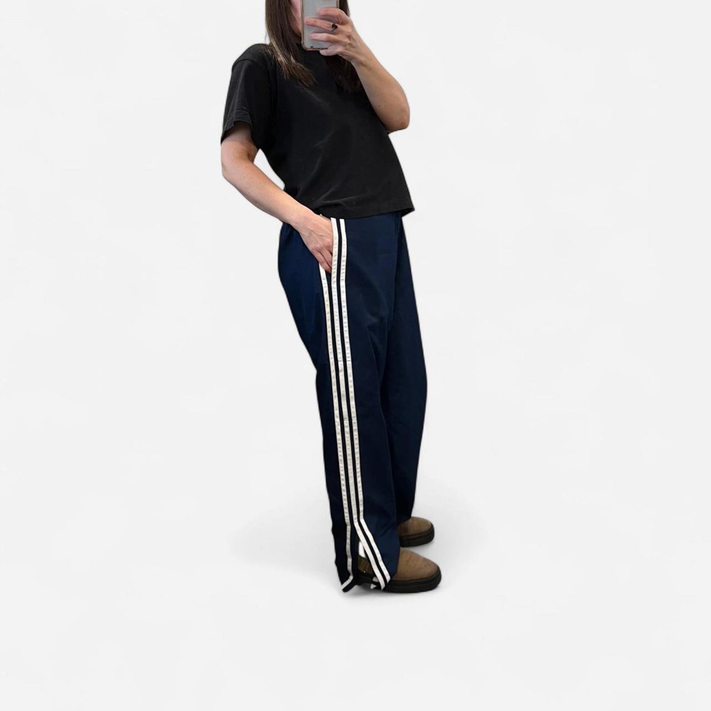 Y2K Adidas Navy 3-Stripe Track Pants