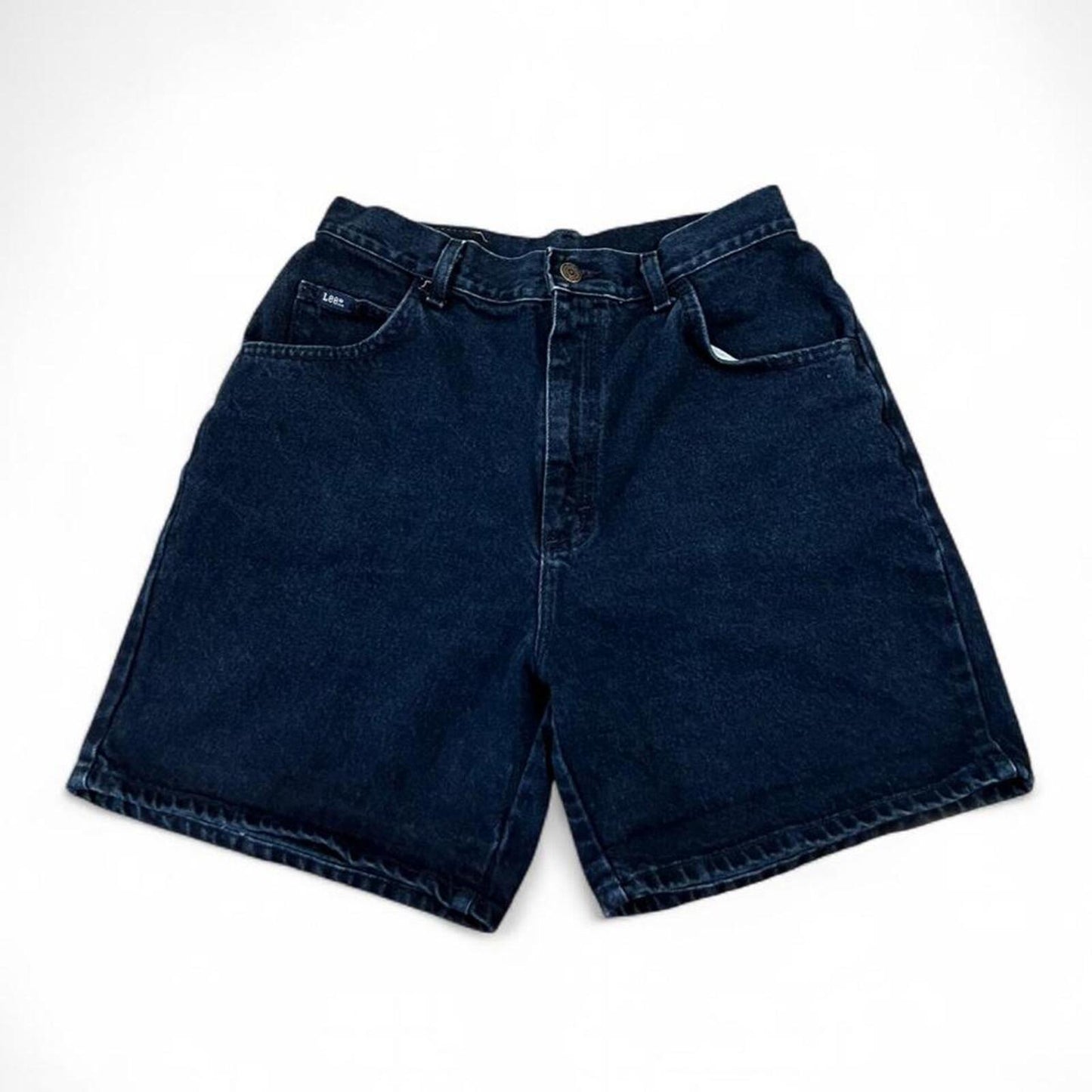 Vintage Lee Dark Wash Denim Shorts High Waisted 90s Baggy