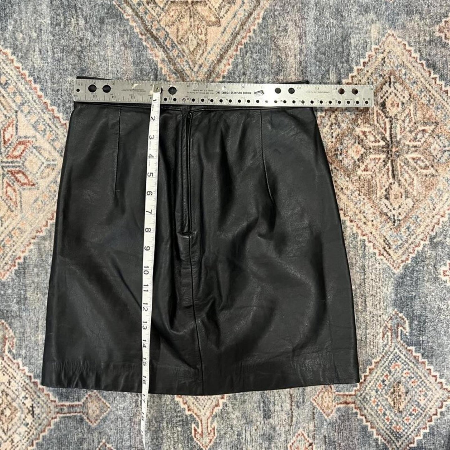 Vintage Black Leather Mini Skirt Genuine Leather Y2K 90s