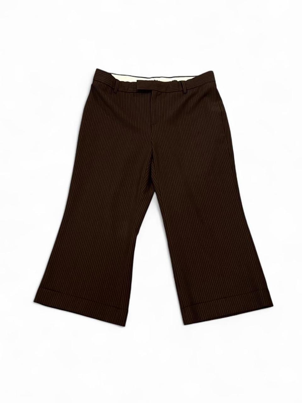 Vintage Y2K Gap Brown Pinstripe Cropped Dress Pants Capri Trousers