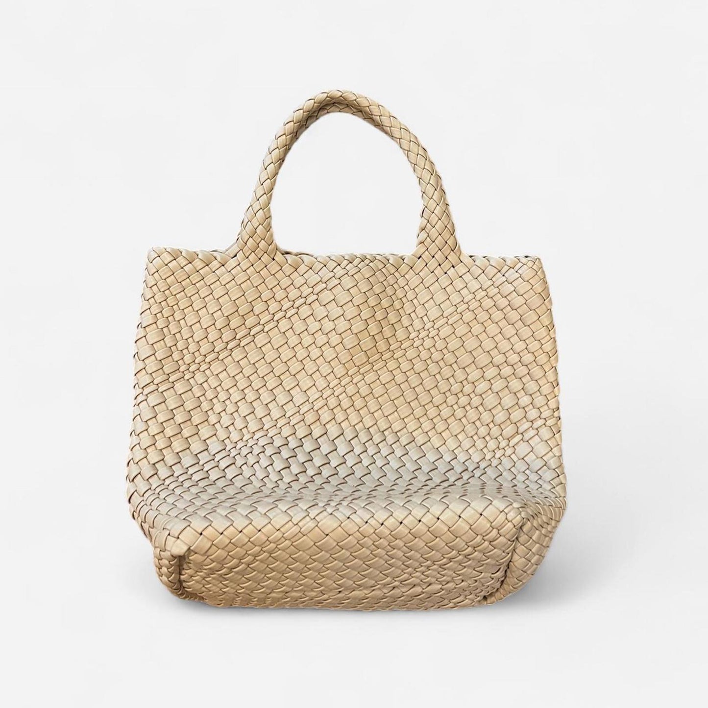 Woven Beige Tote Bag