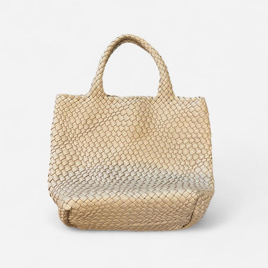 Woven Beige Tote Bag