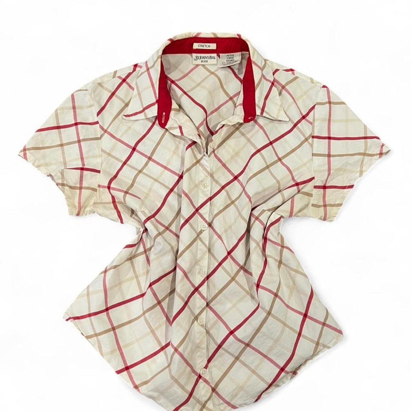Vintage Y2K Plaid Short Sleeve Button Up Top