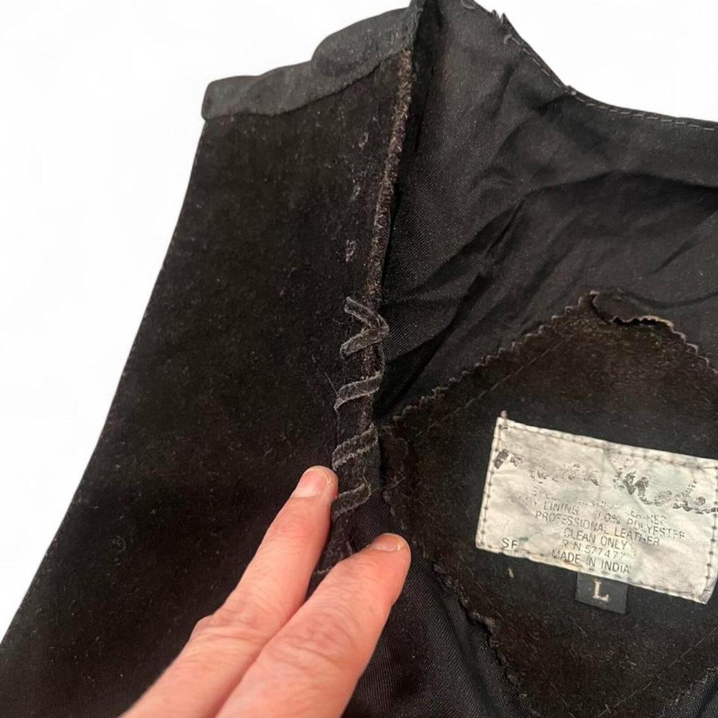 Vintage 90s Black Suede Leather Western Vest – L