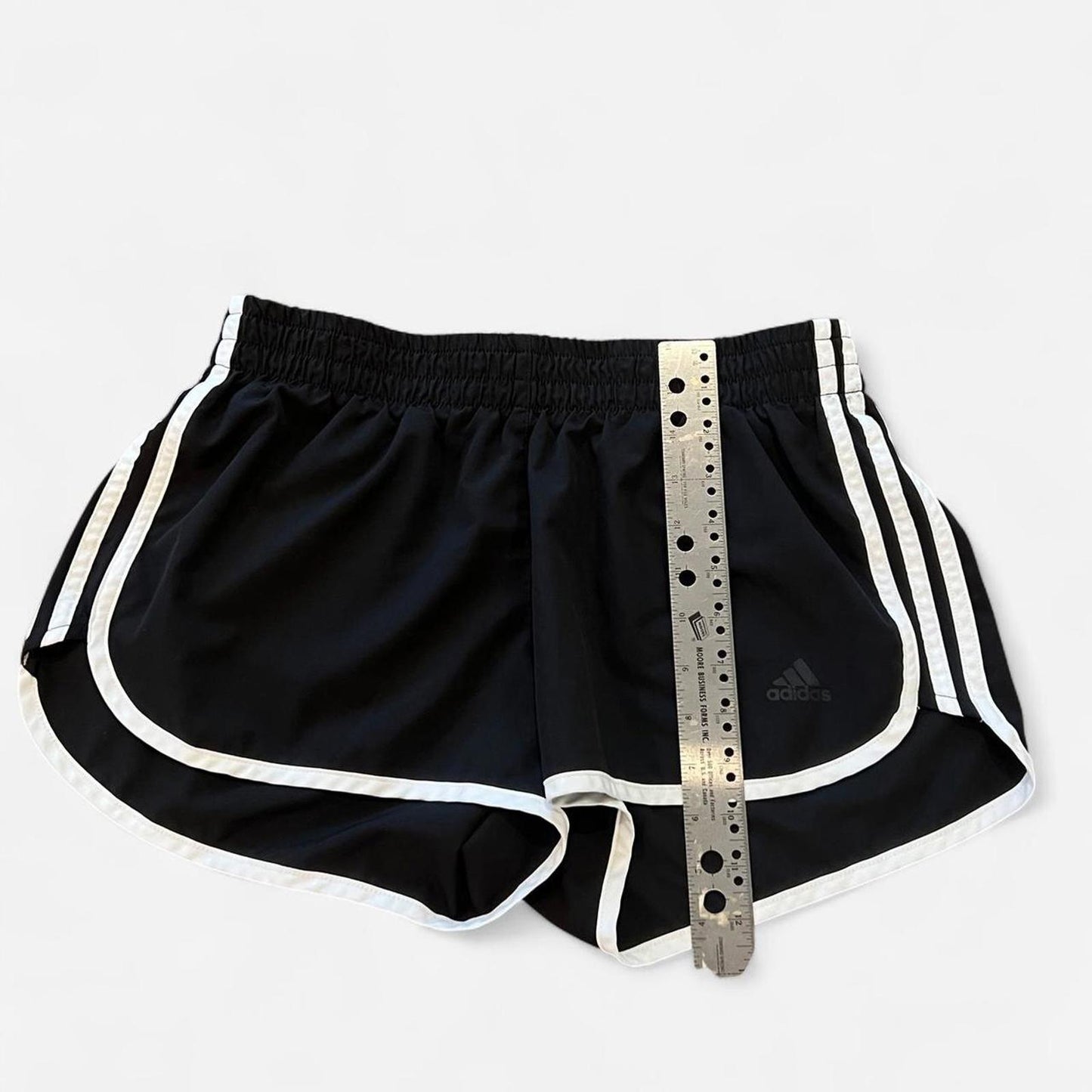 Y2K Adidas Black Shorts Athletic Dolphin Hem