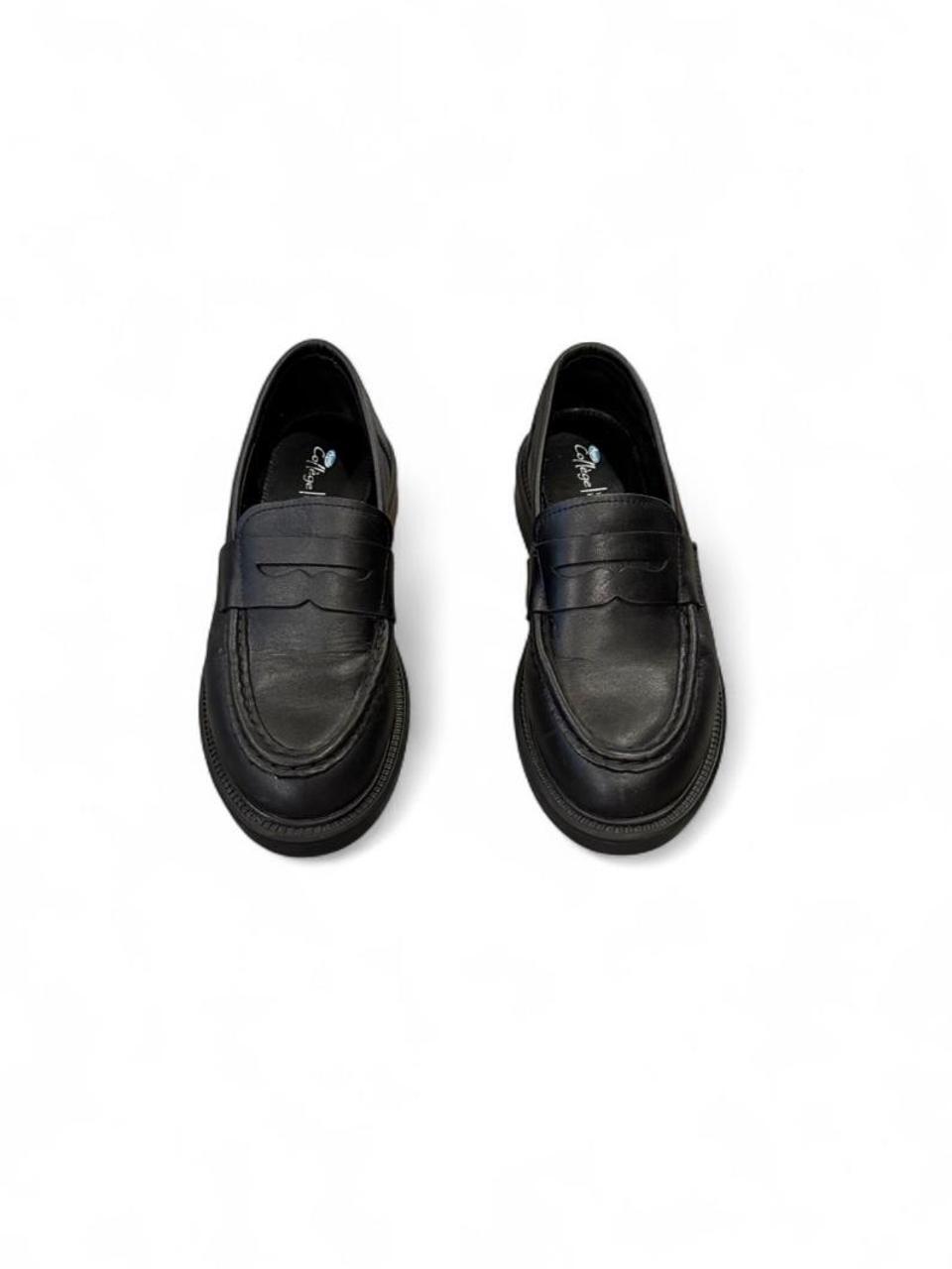 Y2K Black Chunky Penny Loafers Size 7
