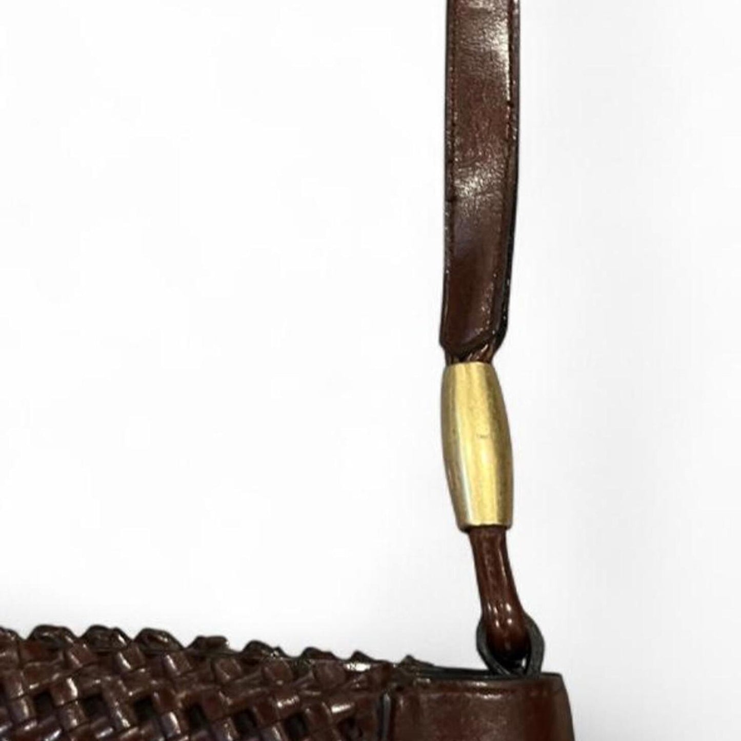 Vintage Y2K Brown Woven Shoulder Bag Boho Purse