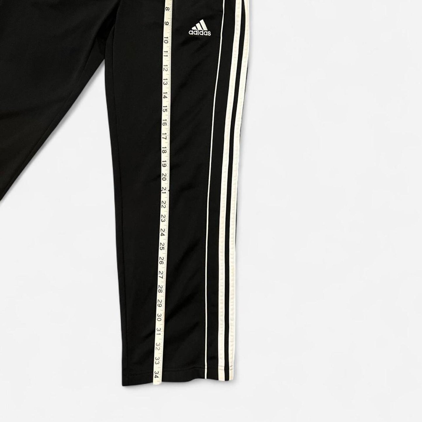 Adidas Y2K 3 Stripe Track Pants Black Cropped Fit