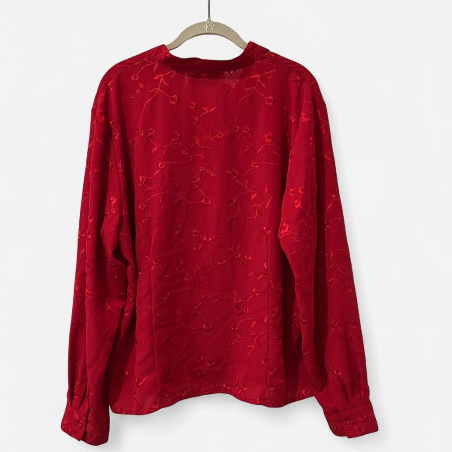 Vintage Red Embroidered Blouse