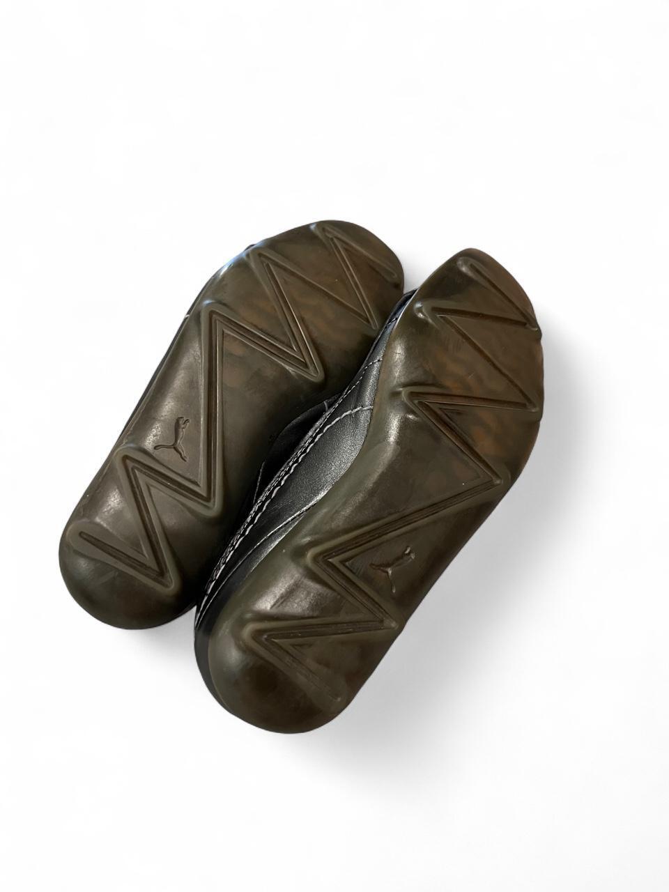 Y2K Puma Black Leather Slip On Shoes Embossed