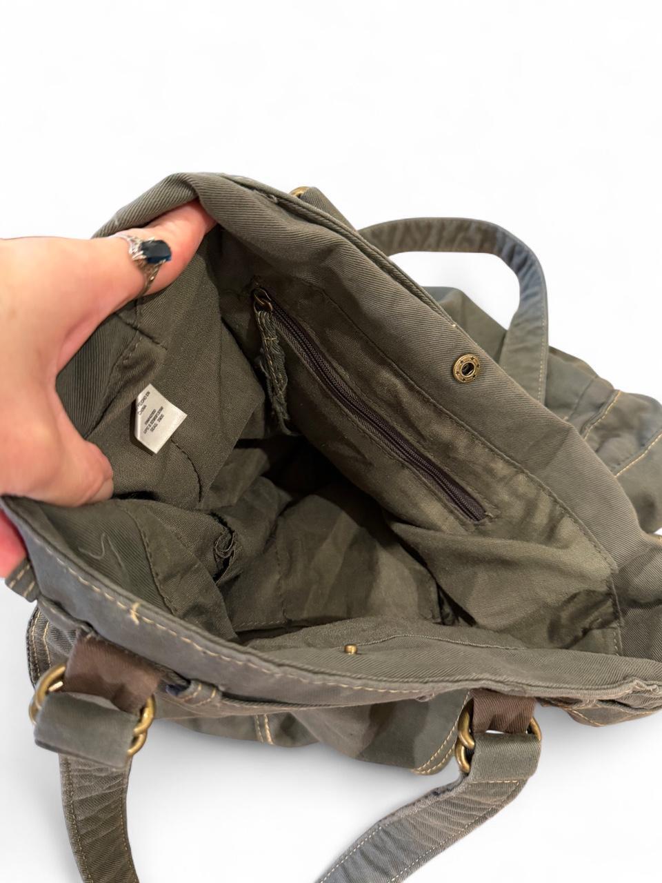 Y2K Olive Green Utility Cargo Tote Bag