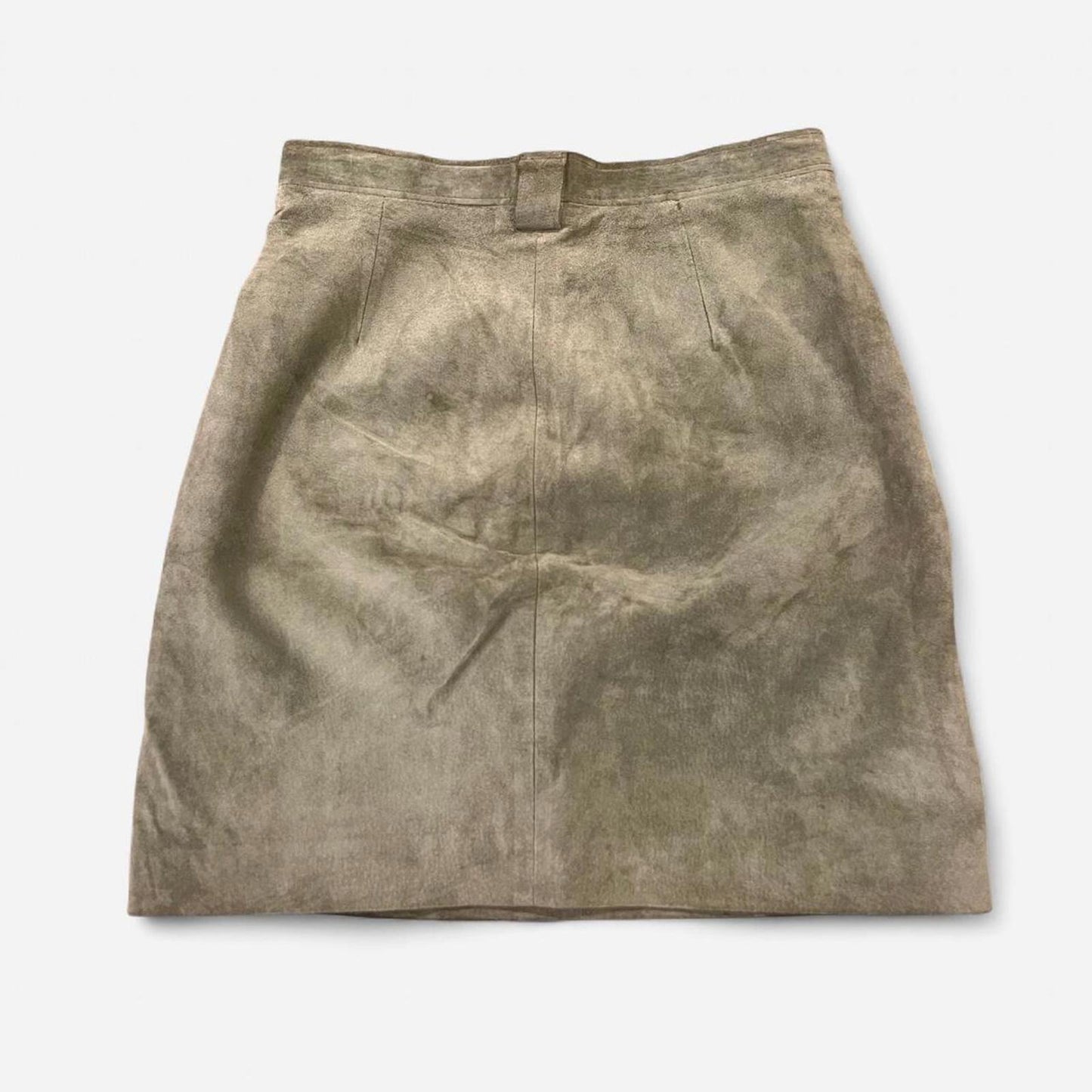 Vintage 90s Olive Suede Skirt