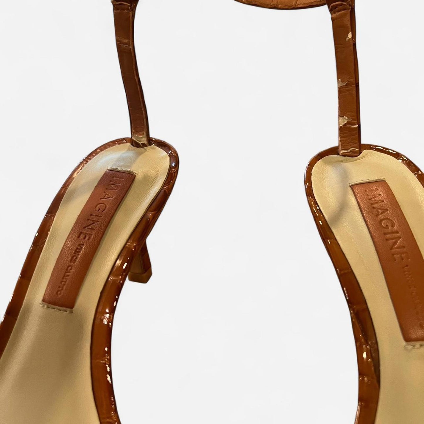 Brown Croc Embossed Heels